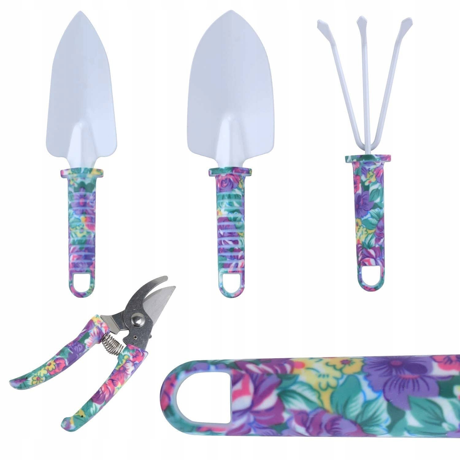 Set 5 accesorii pentru gradinarit Flippy, geanta depozitare inclusa, otel inoxidabil, 38 x 29 cm, mov-5