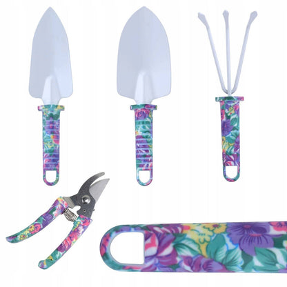 Set 5 accesorii pentru gradinarit Flippy, geanta depozitare inclusa, otel inoxidabil, 38 x 29 cm, mov-5