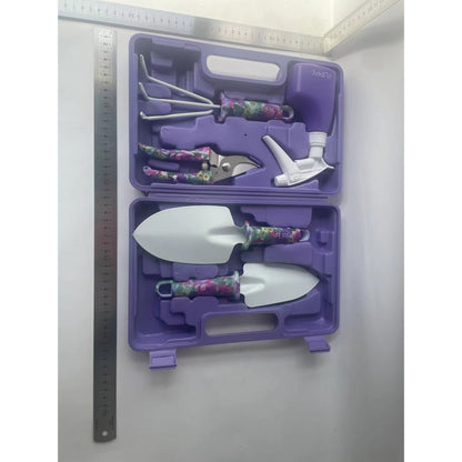 Set 5 accesorii pentru gradinarit Flippy, geanta depozitare inclusa, otel inoxidabil, 38 x 29 cm, mov-6
