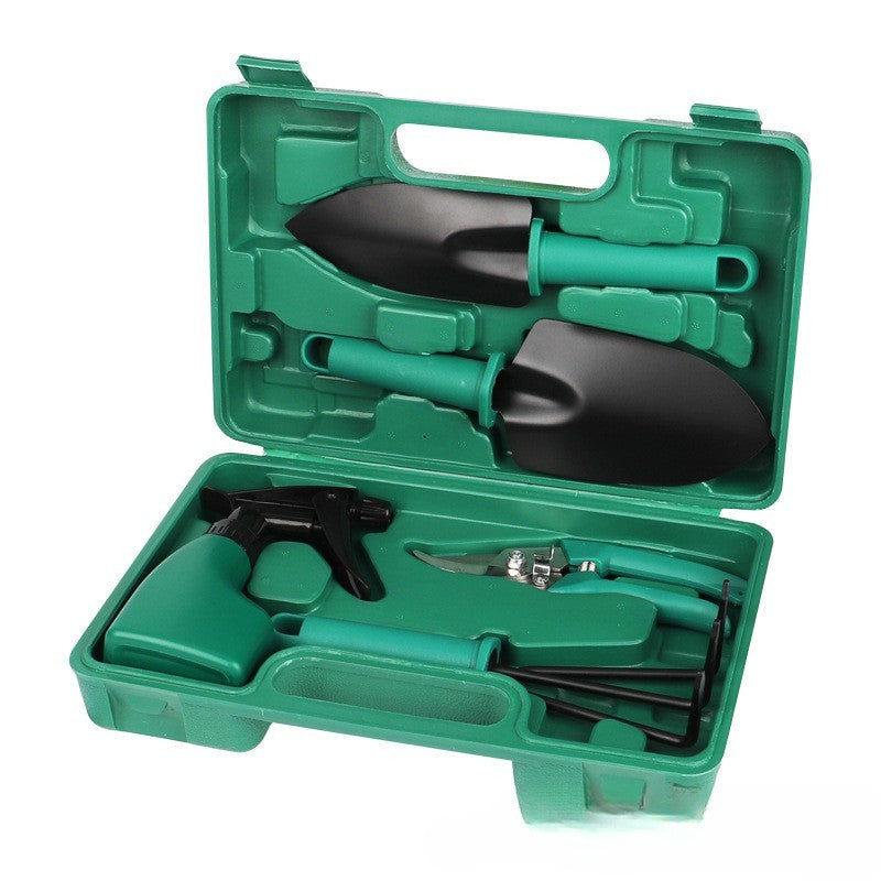 Set 5 accesorii pentru gradinarit Flippy, geanta depozitare inclusa, otel inoxidabil, 18.5 x 29.5 cm, verde-0