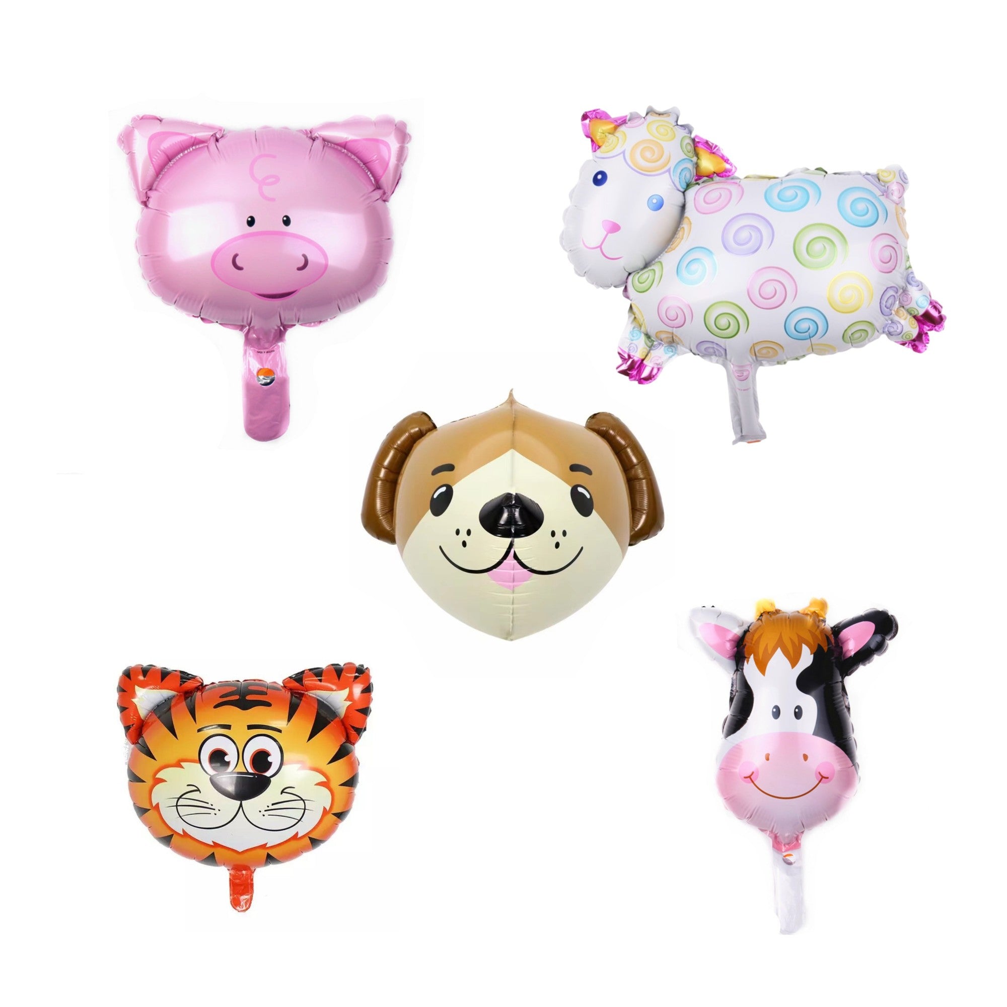 Set 5 Baloane Folie Metalizata, Flippy, Figurine Animale Domestice, 30 cm, Ambalaj Individual, Pai Inclus, Multicolor-0