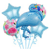 Set 5 Baloane Folie Flamigo Party, 60 -90 cm, Albastru-0