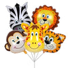 Set 5 Baloane Folie Metalizata, Flippy, Figurine Animale Salbatice, 30 cm, Ambalaj Individual, Pai inclus, Multicolor-0