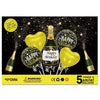 Set 5 baloane folie, Happy Birthday, negru/auriu-0