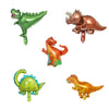 Set 5 Baloane Folie Metalizata, Flippy, Figurine Dinozauri, 30 cm, Ambalaj Individual, Pai Inclus, Multicolor-0