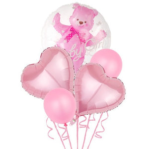 Set 5 Baloane folie si latex Baby Girl,  60 cm-0