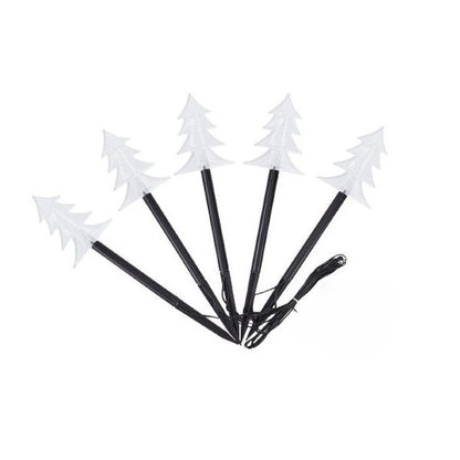 Set 5 Lampi LED cu baterii, de exterior Model Brad, pentru gradina, Flippy, 35.5 cm, Alb Cald-0