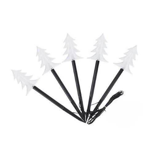 Set 5 Lampi LED cu baterii, de exterior Model Brad, pentru gradina, Flippy, 35.5 cm, Alb Cald-0