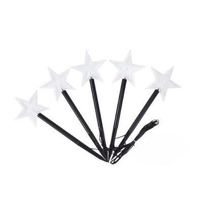 Set 5 Lampi LED cu baterii, de exterior Model Stea, pentru gradina, Flippy, 35.5 cm, Alb Cald-0