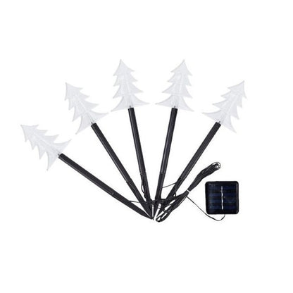 Set 5 Lampi solare LED de exterior Model Brad, pentru gradina, Flippy, 35.5 cm, Alb Cald-0
