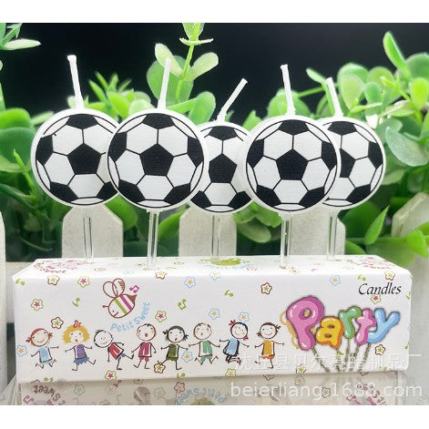 Set 5 lumanari minge de fotbal, 13 x 2.1 x 8.7 cm-0