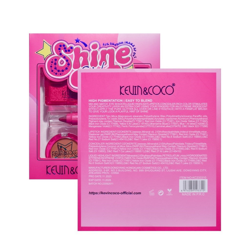 Set 5 Produse de Machiaj, KEVIN & COCO, Shine Girl, 18 x 15.8 x 3.5 cm-4