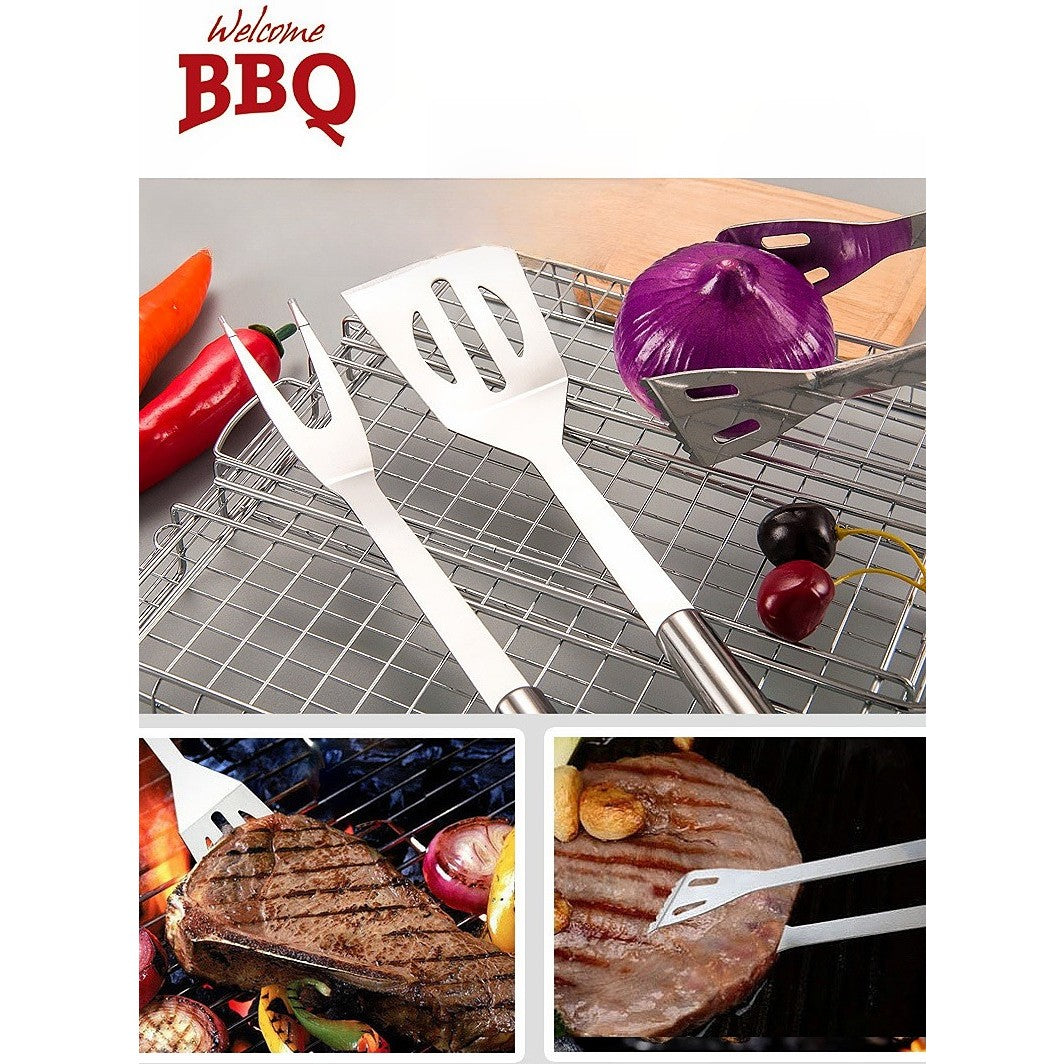 Set 5 Ustensile pentru Gratar, Flippy, din Otel Inoxidabil, Geanta Oxford, Argintiu-4