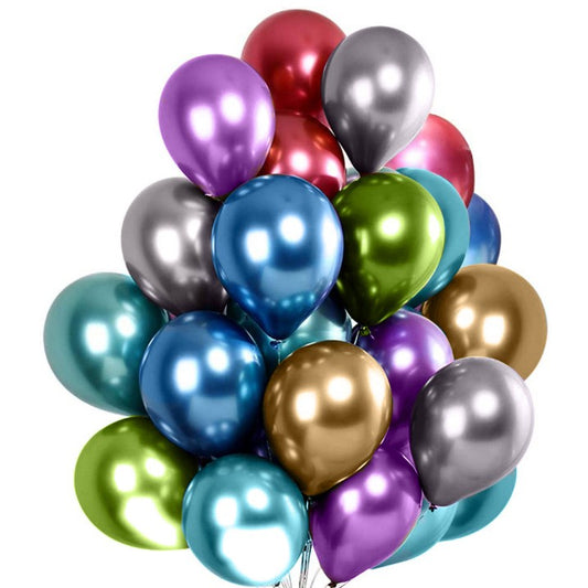 Set 50 Baloane din Latex Chrome, Flippy, Model Party, 23 cm, Multicolor, 2.2 g-0