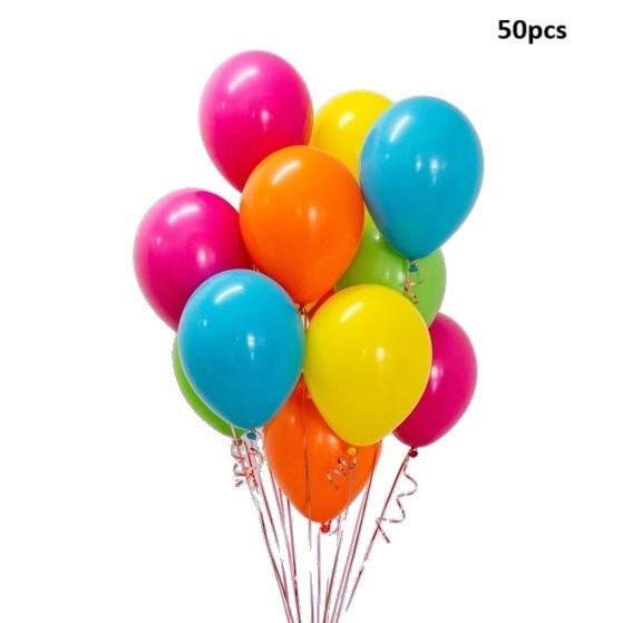Set 50 Baloane din Latex Metalizate, Flippy, Model Party, 30 cm, Multicolore, 2.4 g-0