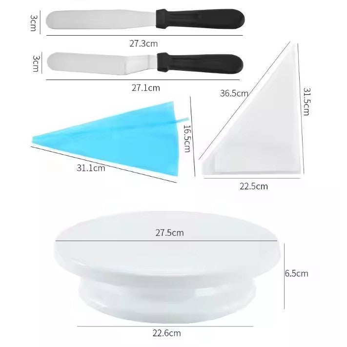 Set 55 Piese Ustensile pentru Ornare Prajituri, Flippy, din Plastic si Otel Inoxidabil, Multicolor-1