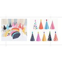 Set 6 Coifuri cu Diferite Modele, Flippy, Accesorii pentru Petrecere, Tematica Aniversare, cu Buline si Dungi, Multicolor-0