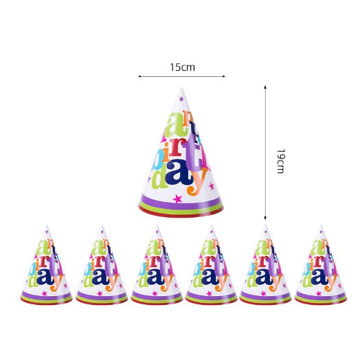 Set 6 Coifuri Happy Birthday, Flippy, pentru Petrecere, 19x15 cm, Multicolor-0