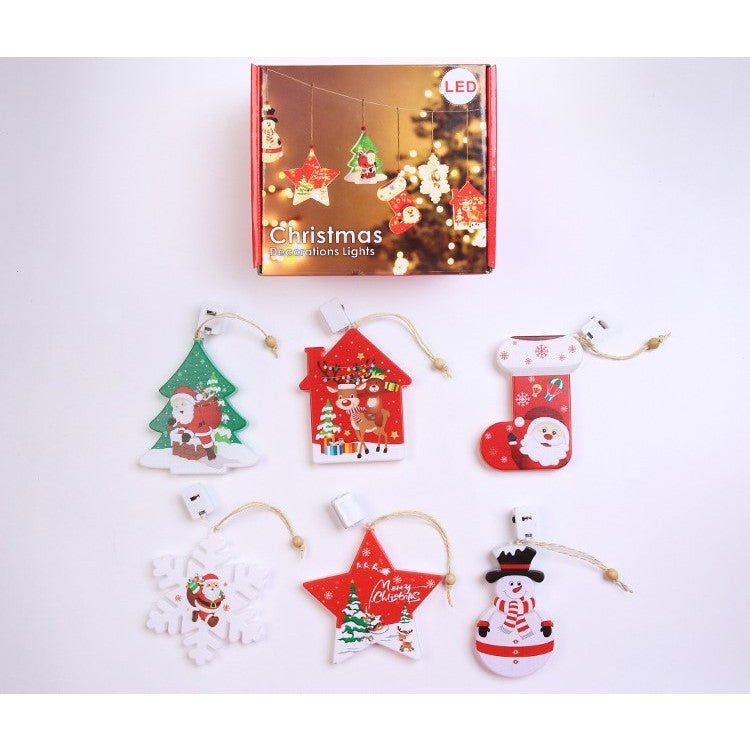 Set 6 decoratiuni de Craciun luminoase, Flippy-2