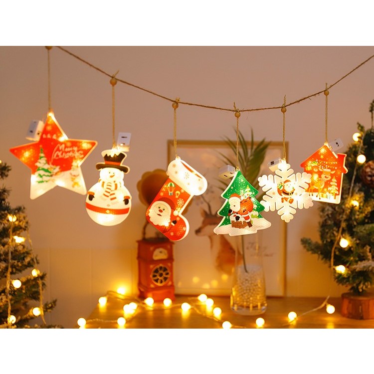 Set 6 decoratiuni de Craciun luminoase, Flippy-8