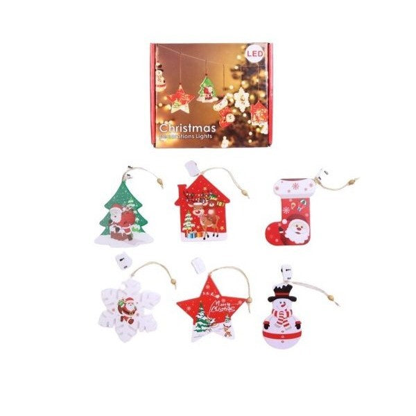 Set 6 decoratiuni de Craciun luminoase, Flippy-0