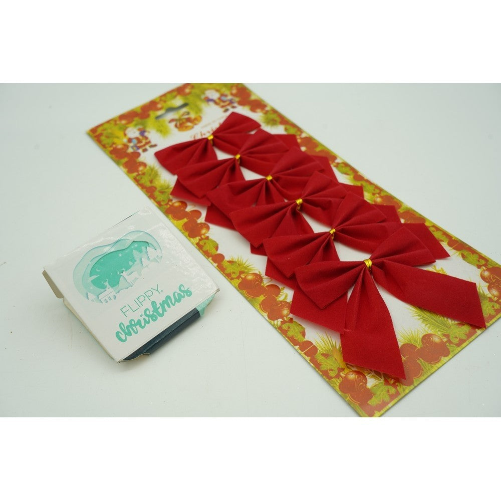 Set 6 fundite pentru brad, Rosii, clasice , 7 x 8 cm, din poliester, Flippy-1