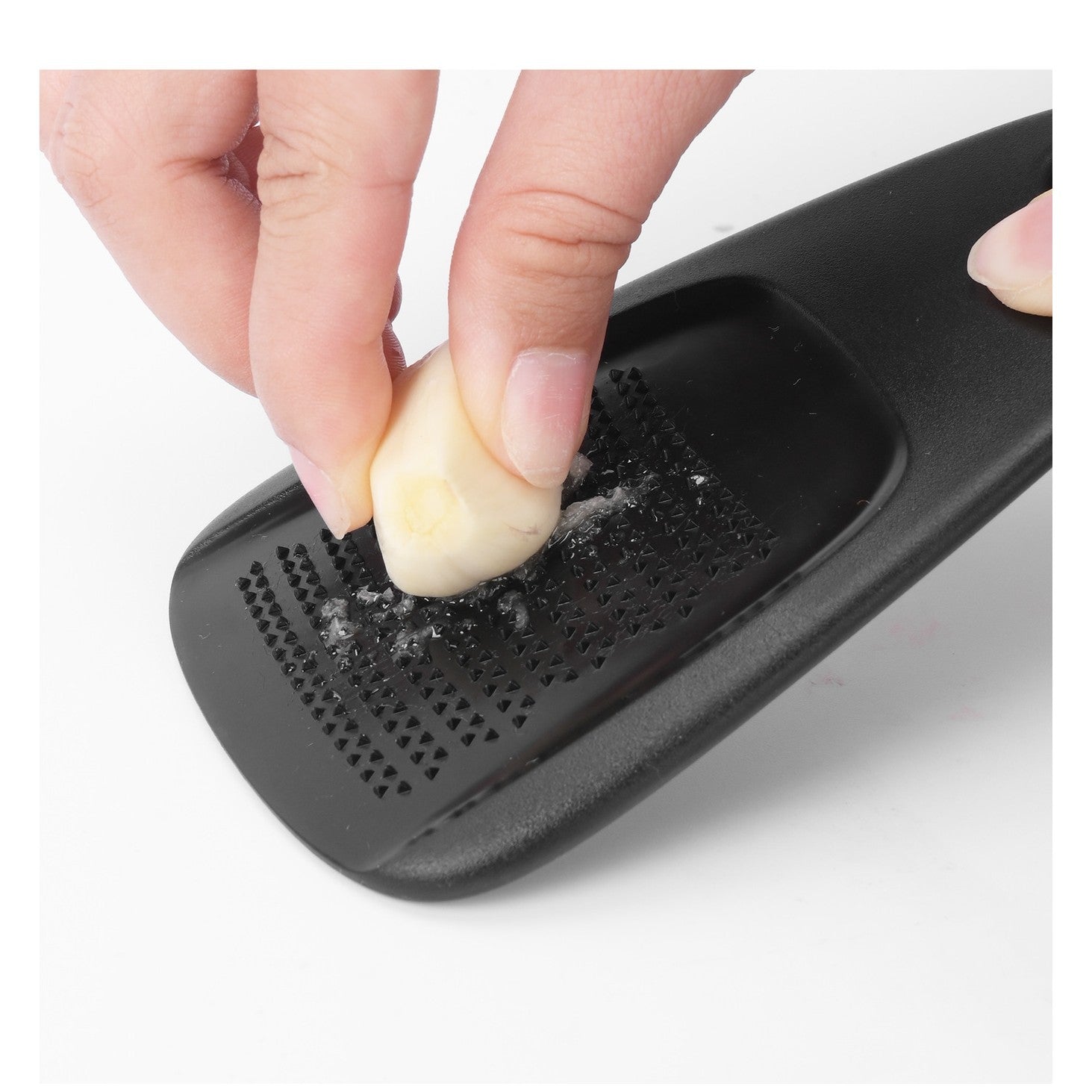Set 6 in 1 mini ustensile bucatarie Flippy, taietor pizza, cutit, curatator, razatoare, desfacator, presa usturoi, manere din ABS, lame ascutite din otel inoxidabil, 7.1 x 12.9 x 4.8 cm,  negru-7