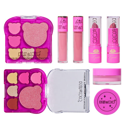 Set 6 Produse de Machiaj, KEVIN & COCO, Pink Bear, 16.2 x 16 x 2.5 cm-6
