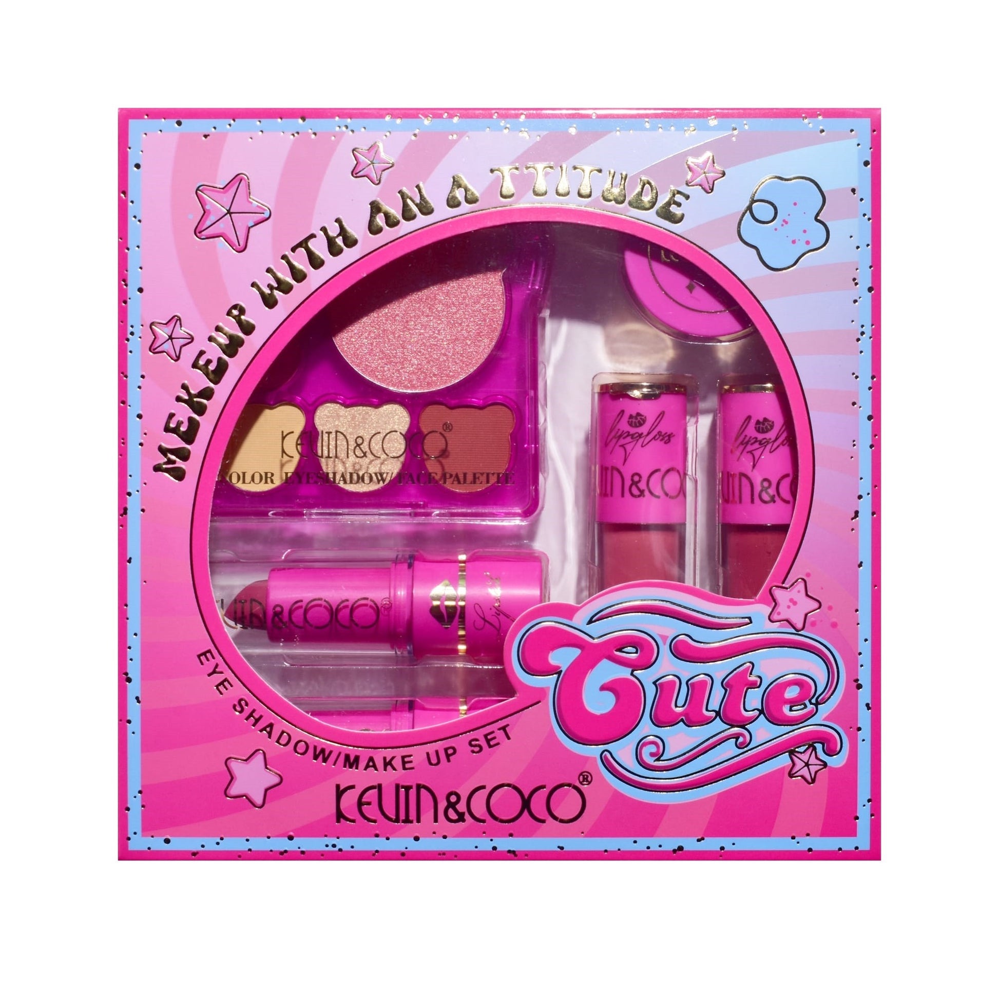 Set 6 Produse de Machiaj, KEVIN & COCO, Pink Bear, 16.2 x 16 x 2.5 cm-9