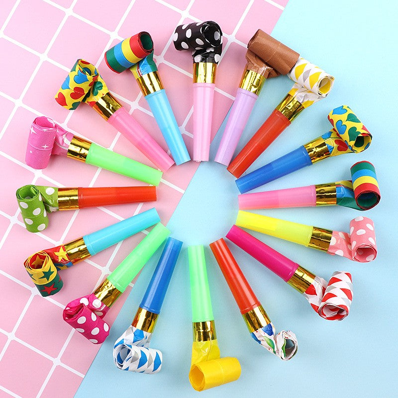 Set 6 Suflatori, Flippy, pentru Petrecere, Tematica Aniversare, 8 cm, Multicolore cu Imprimeu-1