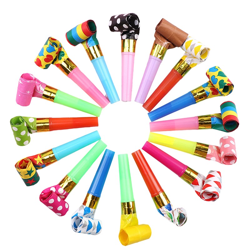 Set 6 Suflatori, Flippy, pentru Petrecere, Tematica Aniversare, 8 cm, Multicolore cu Imprimeu-0