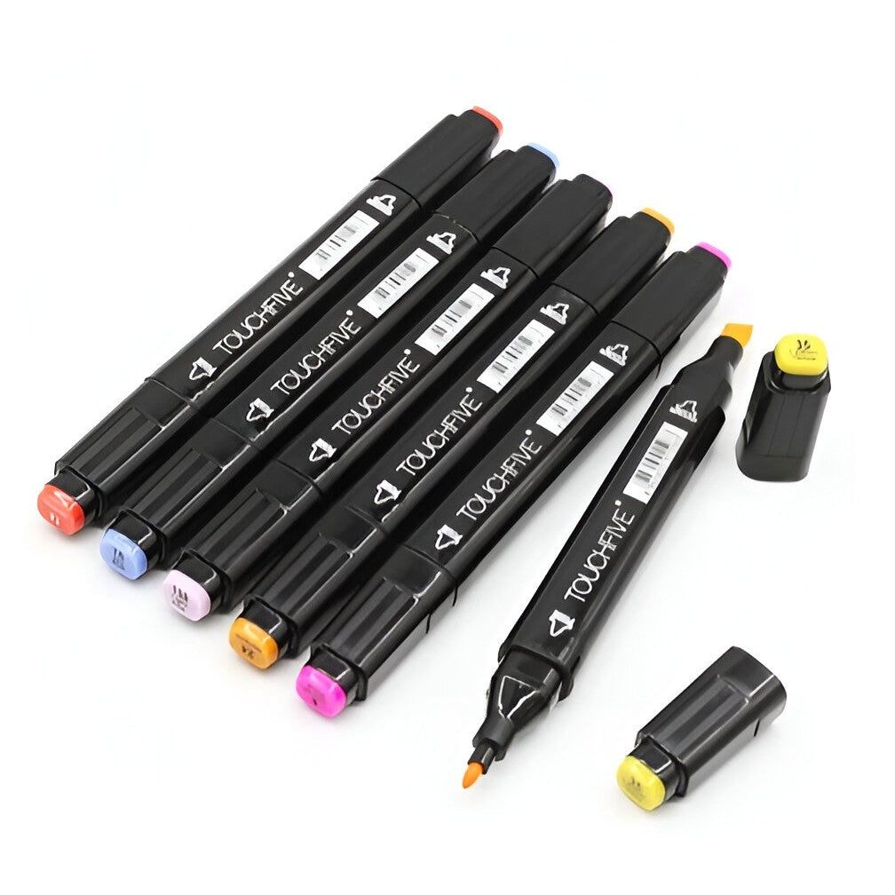 Set 60 Markere Duble cu Alcool Touch Room, Geanta Inclusa, Flippy, Model 1 Multicolor-5