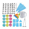 Set 63 Piese Ustensile pentru Ornare Prajituri, Flippy, din Plastic si Otel Inoxidabil, Forme Briose, Multicolor-0