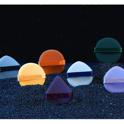 Set 7 Bureti de Machiaj  Flippy, Reutilizabili, Utilizare Umeda sau Uscata, Powder Puff, 5.5 x 5.5 x 0.9 cm, Multicolor-10