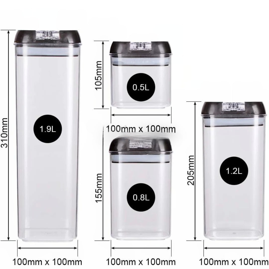 Set 7 Recipiente Organizare Alimente, Flippy, Inchidere Etansa, Etichete Reutilizabile, Cupe Masurare, 4 Dimensiuni Diferite, din Plastic Dur, Transparent-8