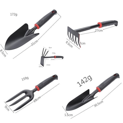 Set 7 Unelte de Gradina Flippy, pentru Plantare Prelucrare Sol si Ingrijire Plante, Material PVC si cardboard, 31.5 x 8 cm, negru-1