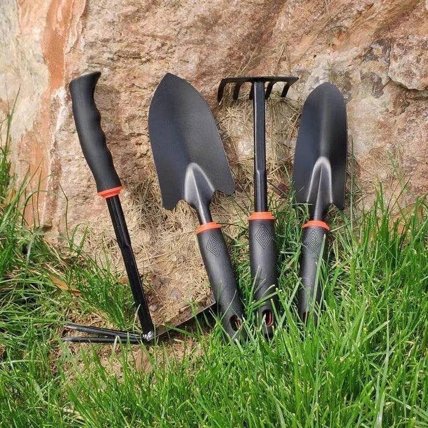 Set 7 Unelte de Gradina Flippy, pentru Plantare Prelucrare Sol si Ingrijire Plante, Material PVC si cardboard, 31.5 x 8 cm, negru-4