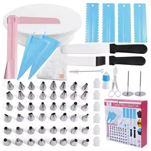 Set 70 Piese Ustensile pentru Ornare Prajituri, Flippy, din Plastic si Otel Inoxidabil, Multicolor-0