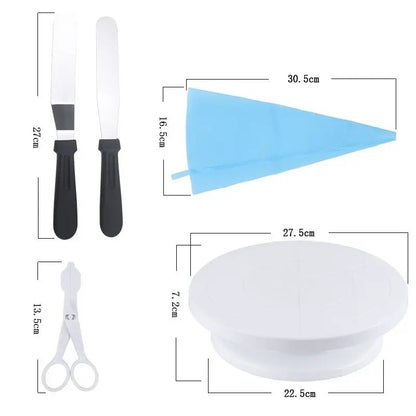 Set 70 Piese Ustensile pentru Ornare Prajituri, Flippy, din Plastic si Otel Inoxidabil, Multicolor-4