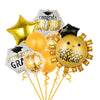 Set 8 Baloane din Folie Metalizată si din Latex, Flippy, Figurine Soare 77x67cm, Stea si Hexagon 45 cm, Baloane Latex 30 cm, Tema Absolvire, Ambalaj Individual, Pai Inclus, Umflare cu Aer sau Heliu, Multicolor-0