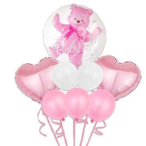 Set 8 Baloane folie si latex Baby Girl,  60 cm-0