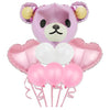 Set 8 Baloane folie si latex Baby Girl, Ursulet, 60 cm-0