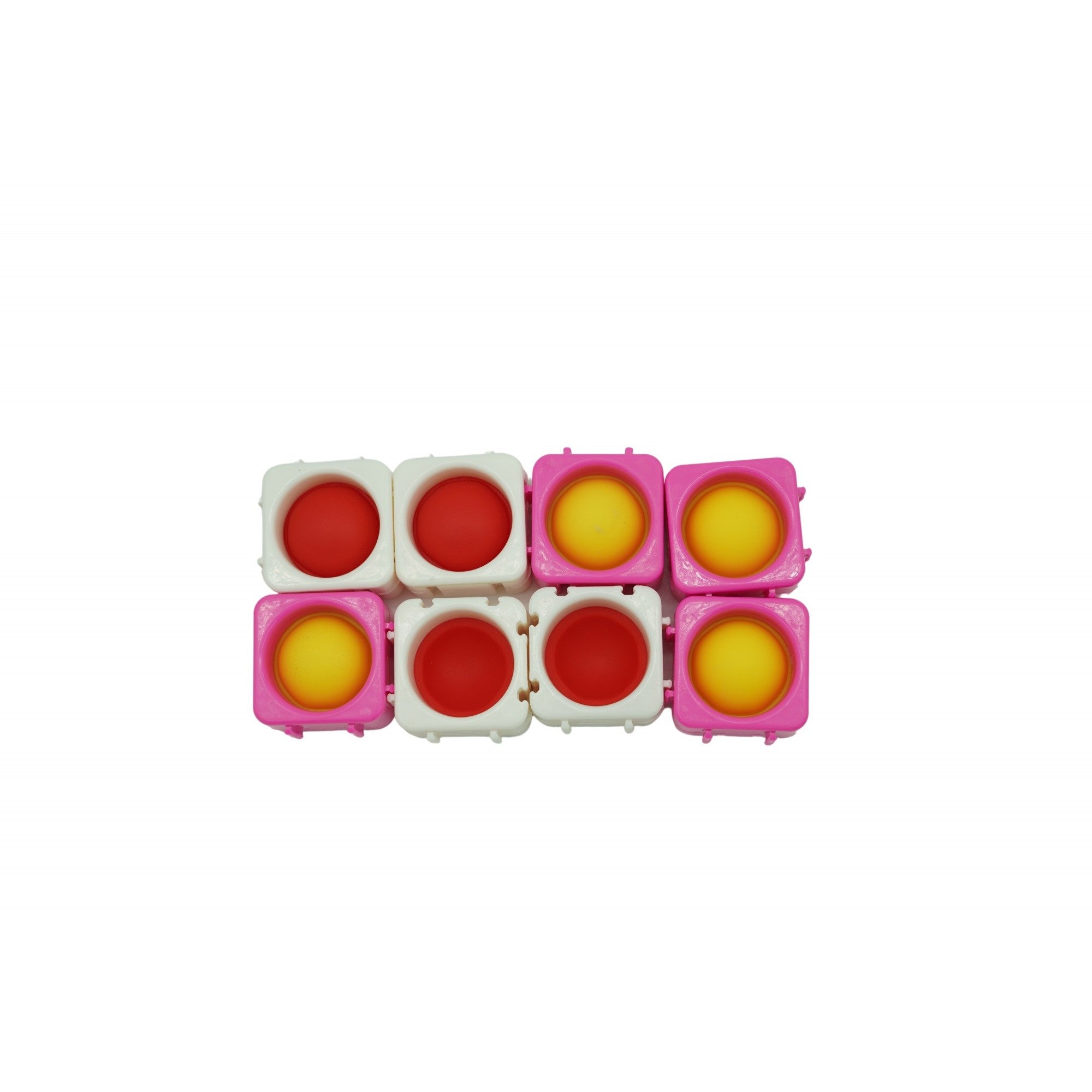 Set 8 blocuri de constructie din silicon, Pop Bubble, Fidget Toy, Puzzle, Multicolor-1
