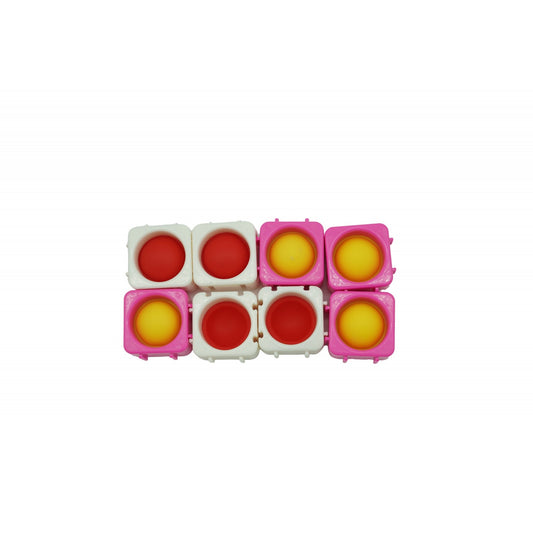 Set 8 blocuri de constructie din silicon, Pop Bubble, Fidget Toy, Puzzle, Multicolor-1