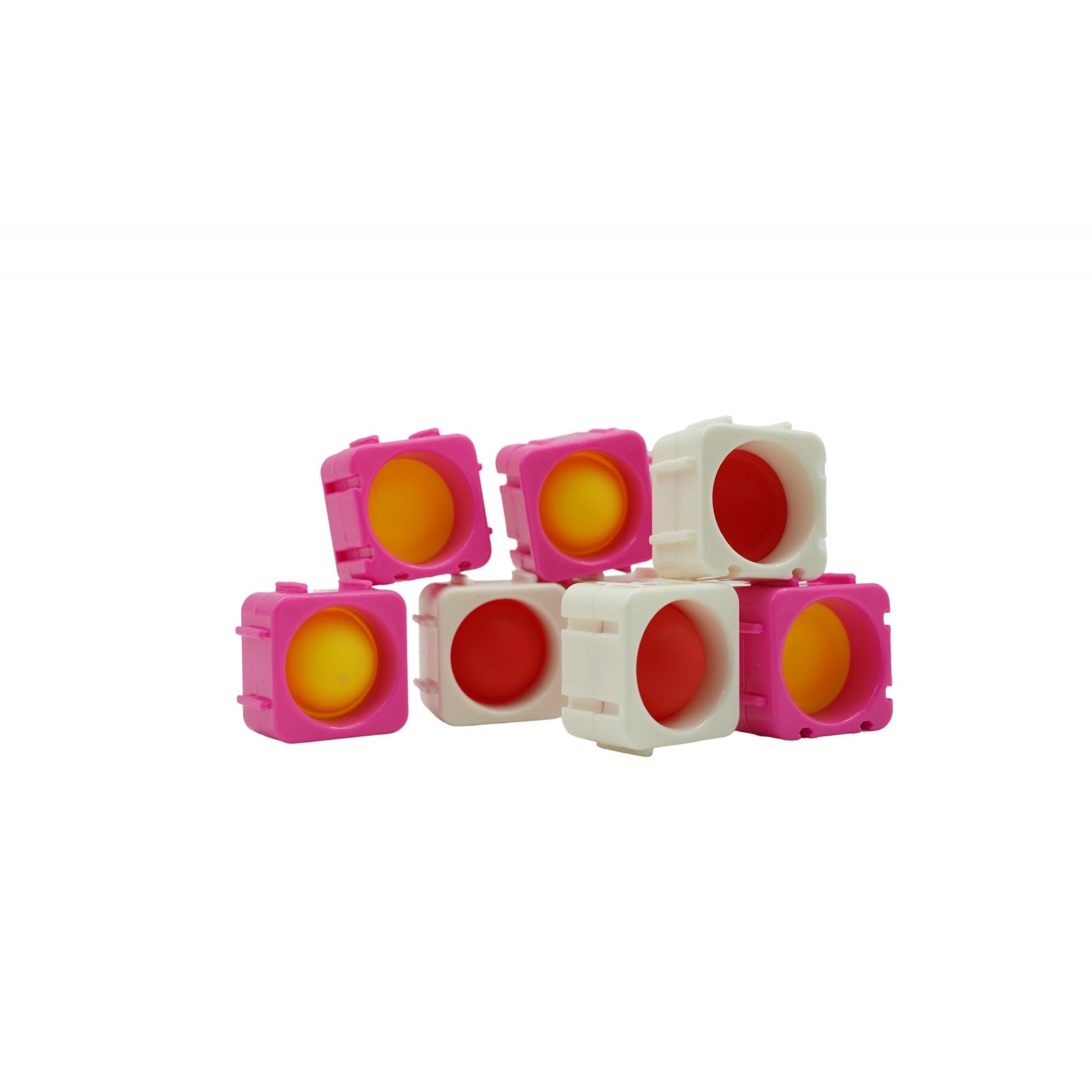 Set 8 blocuri de constructie din silicon, Pop Bubble, Fidget Toy, Puzzle, Multicolor-3