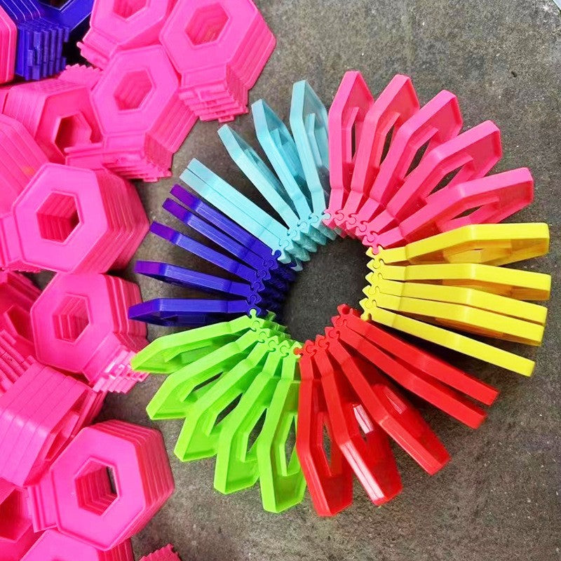 Puzzle pentru copii, Flippy, fidget loop, functie stivuire, bucle, decompresie, curcubeu, 20 cm-2