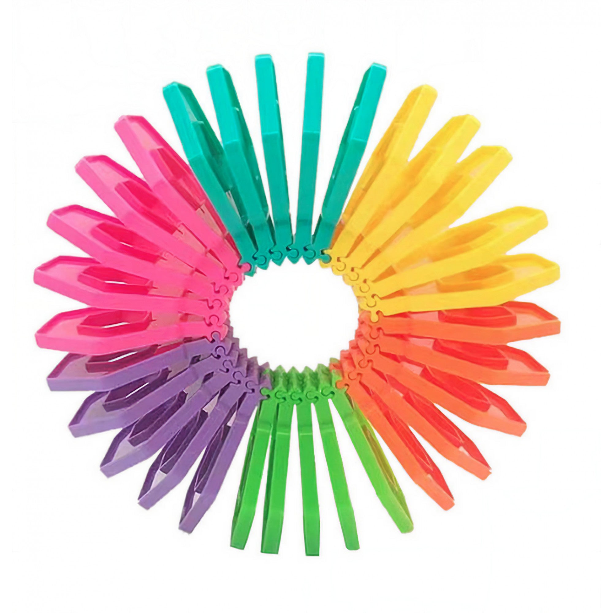 Puzzle pentru copii, Flippy, fidget loop, functie stivuire, bucle, decompresie, curcubeu, 20 cm-5