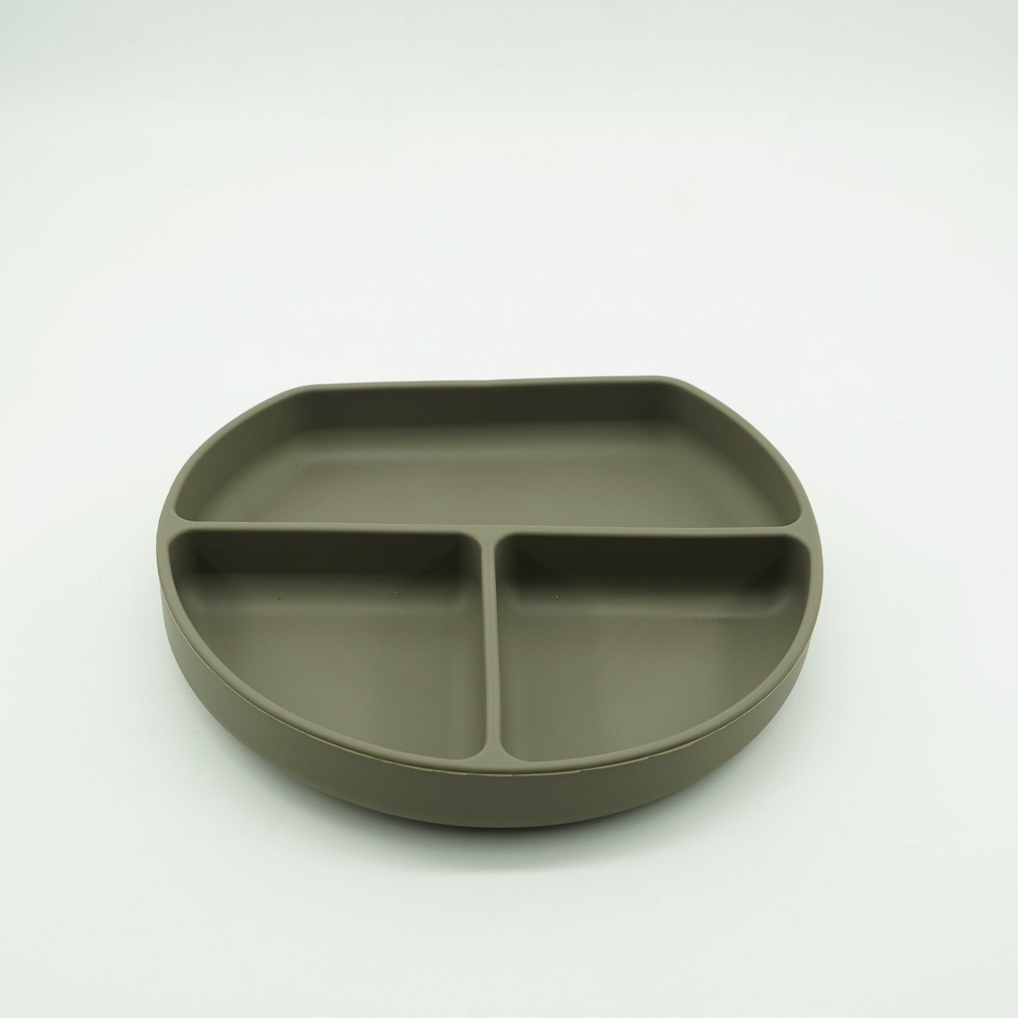 Set 8 piese diversificare bebelusi si copii din silicon Flippy, baveta, farfurie compartimentata cu ventuza, bol cu ventuza, tacamuri din lemn si silicon, cana pentru gustari, fara alergeni, verde inchis-2