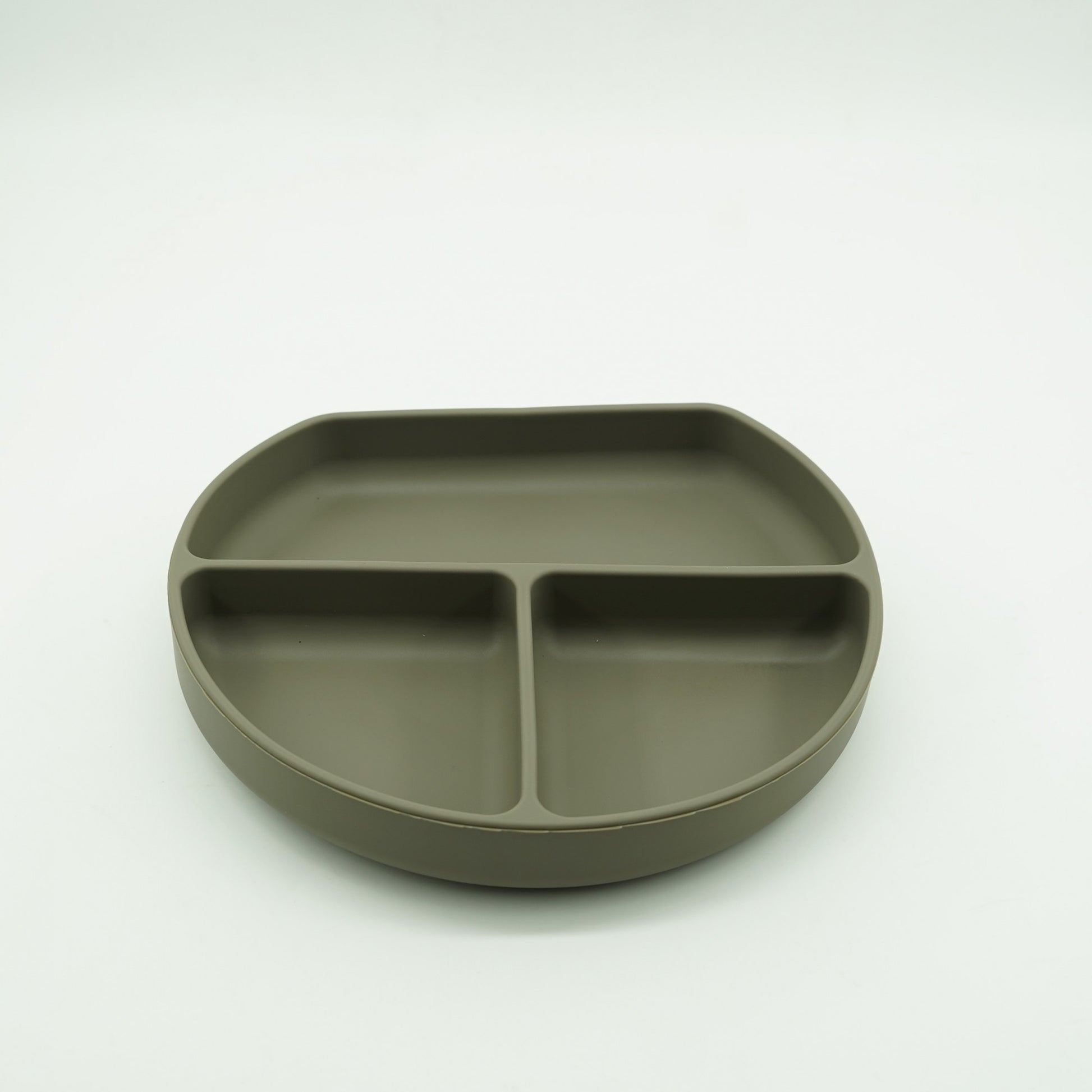 Set 8 piese diversificare bebelusi si copii din silicon Flippy, baveta, farfurie compartimentata cu ventuza, bol cu ventuza, tacamuri din lemn si silicon, cana pentru gustari, fara alergeni, verde inchis-2
