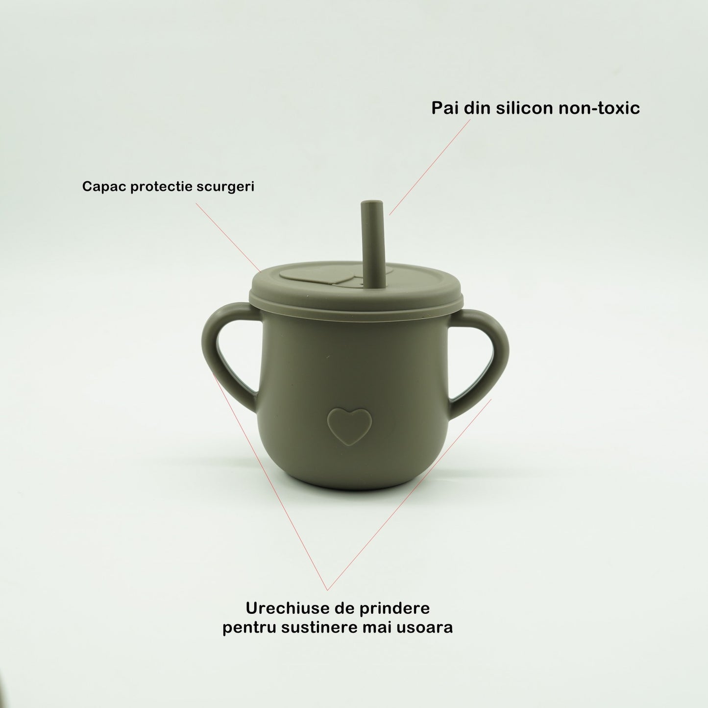 Set 8 piese diversificare bebelusi si copii din silicon Flippy, baveta, farfurie compartimentata cu ventuza, bol cu ventuza, tacamuri din lemn si silicon, cana pentru gustari, fara alergeni, verde inchis-5